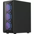 Formula Számítógépház - Air Power G1 Plus Black (fekete, ablakos, 6x12cm venti, mATX, 1xUSB3.0, 1xUSB2.0, 1xType-C)