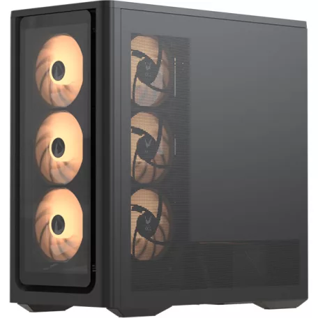 Formula Számítógépház - Air Power G9 Duo PA Black (fekete, ablakos, 4x12cm venti, EATX, 2xUSB3.0, 1xType-C)
