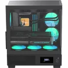 Formula Számítógépház - Crystal E1 FLOE Black (fekete, ablakos, ATX, 2xUSB3.0, 1xType-C)