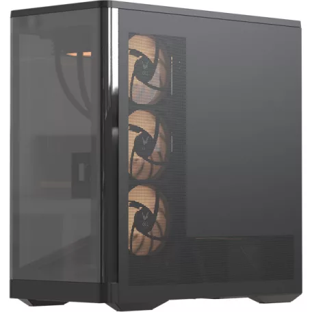 Formula Számítógépház - Crystal U9 PA Black (fekete, ablakos, 4x12cm venti, EATX, 2xUSB3.0, 1xType-C)