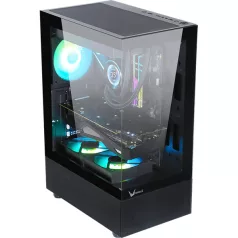   Formula Számítógépház - Crystal Z1+ Black ARGB (fekete, ablakos, ATX, 3x12cm venti, 1xUSB3.0, 1xUSB2.0, 1xType-C)