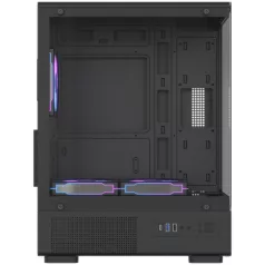   Formula Számítógépház - Crystal Z1CM Plus Black AR V2 (fekete, ablakos, mATX,3x12 cm venti,1xUSB2.0, 1xUSB3.0, 1xType-C)