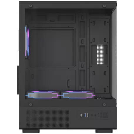 Formula Számítógépház - Crystal Z1CM V2 Black (fekete, ablakos, mATX, 1xUSB2.0, 1xUSB3.0, 1xType-C)