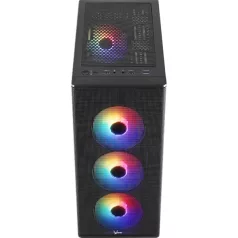   Formula Számítógépház - FG-06 AR (fekete, ablakos, 4x12cm ARGB venti, mATX, 1xUSB3.0, 2xUSB2.0)