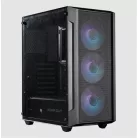 KEEP OUT Számítógépház - XC-200 MESH (fekete, ablakos, 3x12cm RGB venti, ATX, 2xUSB2.0, 1xUSB3.0)