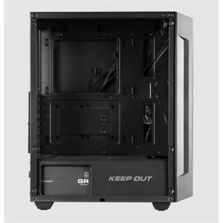 KEEP OUT Számítógépház - XC-200 MESH (fekete, ablakos, 3x12cm RGB venti, ATX, 2xUSB2.0, 1xUSB3.0)