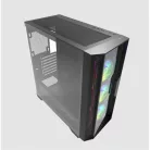KEEP OUT Számítógépház - XC-500 GLASS (fekete, ablakos, 3x12cm ARGB venti, EATX, microATX, 2xUSB2.0, 1xUSB3.0)