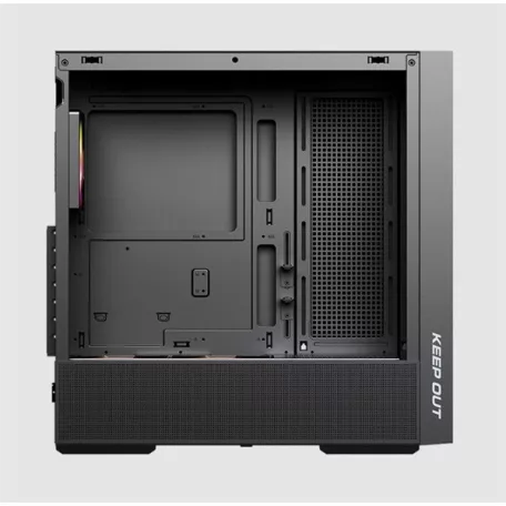 KEEP OUT Számítógépház - XC-805 MESH (fekete, ablakos, 6x12cm ARGB venti, microATX, 2xUSB2.0, 2xUSB3.0)