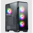 KEEP OUT Számítógépház - XC-901 PRO (fekete, ablakos, 4x12cm ARGB venti, microATX,  1xUSB3.0, 1xType-C)