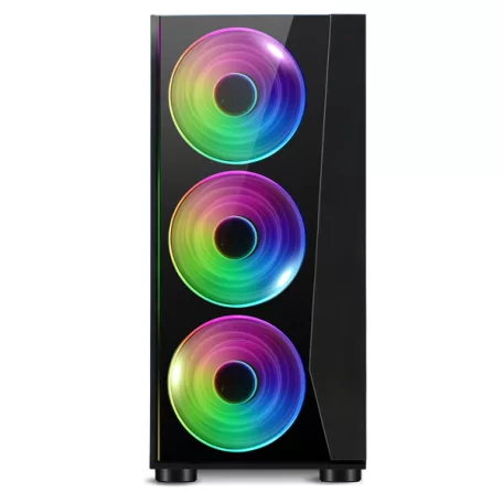 Spirit of Gamer Számítógépház - GHOST III RGB (fekete, ablakos, 4x12cm ventilátor, ATX, mATX, 2xUSB3.0, 1xUSB2.0)