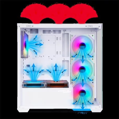 Spirit of Gamer Számítógépház - SPARK Arctic (fehér, ablakos, 6x12cm ventilátor, alsó táp,  ATX, 2xUSB3.0, 1xUSB-C)