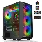 Spirit of Gamer Számítógépház - REBEL NX Black (fekete, ablakos, 4x12cm ventilátor, alsó táp,  ATX, 1xUSB3.0, 2xUSB2.0)