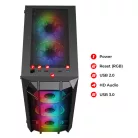 Spirit of Gamer Számítógépház - REBEL NX Black (fekete, ablakos, 4x12cm ventilátor, alsó táp,  ATX, 1xUSB3.0, 2xUSB2.0)