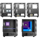 Spirit of Gamer Számítógépház - REBEL NX Black (fekete, ablakos, 4x12cm ventilátor, alsó táp,  ATX, 1xUSB3.0, 2xUSB2.0)