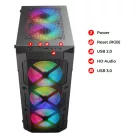 Spirit of Gamer Számítógépház - REBEL XT Black (fekete, ablakos, 4x12cm ventilátor, alsó táp,  ATX, 1xUSB3.0, 2xUSB2.0)