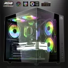 Spirit of Gamer Számítógépház - BANDIT GT (fekete, ablakos, 3x12cm ventilátor, alsó táp,  ATX, 1x USB-C, 3x USB-A)