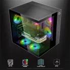 Spirit of Gamer Számítógépház - BANDIT GT (fekete, ablakos, 3x12cm ventilátor, alsó táp,  ATX, 1x USB-C, 3x USB-A)