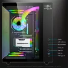 Spirit of Gamer Számítógépház - BANDIT GT (fekete, ablakos, 3x12cm ventilátor, alsó táp,  ATX, 1x USB-C, 3x USB-A)