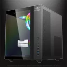 Spirit of Gamer Számítógépház - BANDIT GT (fekete, ablakos, 3x12cm ventilátor, alsó táp,  ATX, 1x USB-C, 3x USB-A)