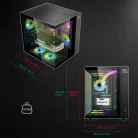Spirit of Gamer Számítógépház - BANDIT GT (fekete, ablakos, 3x12cm ventilátor, alsó táp,  ATX, 1x USB-C, 3x USB-A)