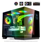 Spirit of Gamer Számítógépház - VIPER CRX Black (fekete, ablakos, 6x12cm ventilátor, alsó táp,  ATX, 1x USB-C, 2x USB-A)