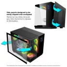 Spirit of Gamer Számítógépház - VIPER CRX Black (fekete, ablakos, 6x12cm ventilátor, alsó táp,  ATX, 1x USB-C, 2x USB-A)