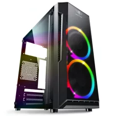   Spirit of Gamer Számítógépház - Deathmatch 3 RGB (fekete, ablakos, 2x12cm, ventilátor mATX, ITX, 1xUSB3.0, 2xUSB2.0)