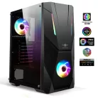 Spirit of Gamer Számítógépház - Rogue V RGB (fekete, ablakos, 2x12cm ventilátor, alsó táp,  ATX, 1xUSB3.0, 2xUSB2.0)