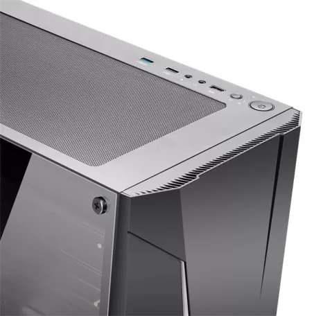 Spirit of Gamer Számítógépház - Rogue V RGB (fekete, ablakos, 2x12cm ventilátor, alsó táp,  ATX, 1xUSB3.0, 2xUSB2.0)