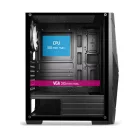 Spirit of Gamer Számítógépház - Rogue V RGB (fekete, ablakos, 2x12cm ventilátor, alsó táp,  ATX, 1xUSB3.0, 2xUSB2.0)