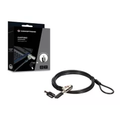   Conceptronic Notebook Kábelzár - CUSTODIO02BS  (Kulcsos (2db), Standard Lock Slot, 1,8m)