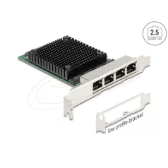   Delock Vezérlőkártya - 88601 (PCI Express kártya x4 > 2,5 Gigabit LAN 4 x RJ45 RTL8125)
