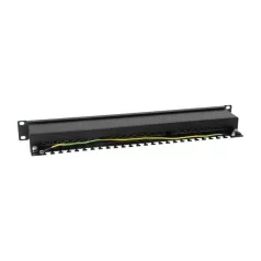   Equip Patch panel - 326425 (24 port, Cat6, 1U, árnyékolt, fekete)