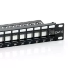 Equip Keystone Patch Panel - 769224 (24 port, 1U, árnyékolatlan, fekete)