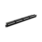 Walisec patch panel - PP-P6U2401 (24 port, Cat6, 1U, árnyékolatlan, fekete)