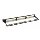 Walisec patch panel - PP-P6U2402 (24 port, Cat6, 1U, árnyékolatlan, fekete)