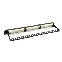   Walisec patch panel - PP-P6U2402 (24 port, Cat6, 1U, árnyékolatlan, fekete)