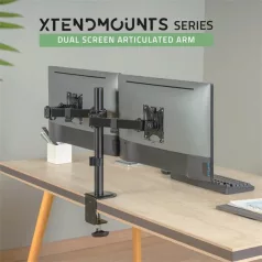   Advance Monitor Asztali konzol - XTENDMOUNTS Dual (17-32", Max.: 2x9kg, dönthető, forgatható, fekete)