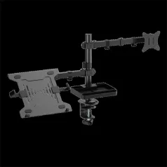   Advance Monitor/Notebook Asztali konzol - XTENDMOUNTS FLEX (17-32", Max.: 2x9kg, dönthető, forgatható, fekete)