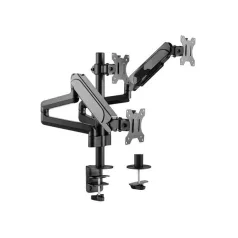   Equip Monitor Asztali konzol - 650134 (17"-27", 3 monitor, dönthető, forgatható, állítható magasság, Max.:3x7kg, fekete)