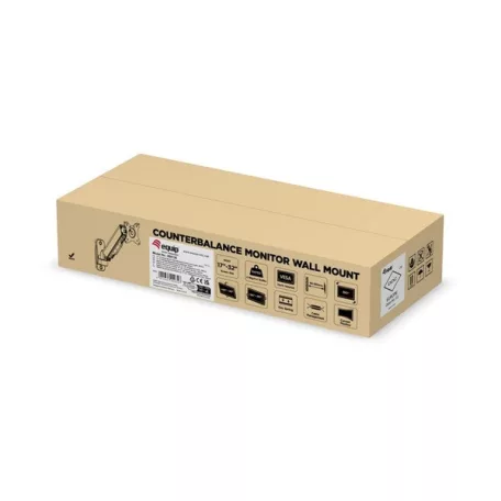 Equip Monitor Fali konzol - 650136 (17"-32",1 monitor, dönthető, forgatható, állítható magasság, Max.: 9kg, fekete)