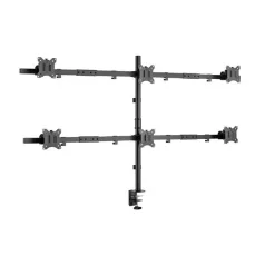   Equip Monitor Asztali konzol - 650160 (13"-27", 6 monitor, dönthető, forgatható, állítható magasság Max.: 3x7kg, fekete)