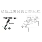 Equip Monitor Asztali konzol - 650161 (17"-32", 2 monitor, dönthető, forgatható, Max.: 2x9kg, fekete/ezüst)