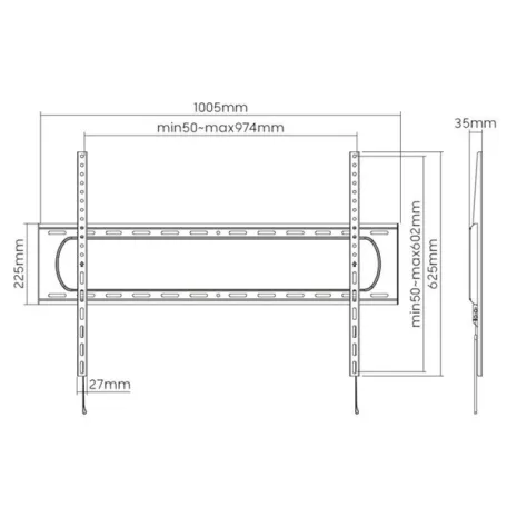 Equip TV Fali konzol - 650338 (60"-120", Max.: 120kg, fekete)