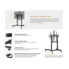 Equip TV állvány - 650633 (55"-100" álló, dönthető, állítható magasság, gurulós, motoros, Max.:120kg, fekete)