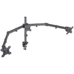   Manhattan asztali állvány -  Dupla karos, 3db monitor részére (max.VESA:75x75, 13"-27"-ig, 7kg, fekete)