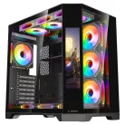 Rampage Számítógépház - NOVA (fekete; üveg; ATX; 9,17" TFT kijelző, 7x120mm RGB, 1xUSB3.0 + 1xUSB2.0)