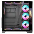 Rampage Számítógépház - NOVA (fekete; üveg; ATX; 9,17" TFT kijelző, 7x120mm RGB, 1xUSB3.0 + 1xUSB2.0)