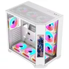 Rampage Számítógépház - NOVA (fehér; üveg; ATX; 9,17" TFT kijelző, 7x120mm RGB, 1xUSB3.0 + 1xUSB2.0)