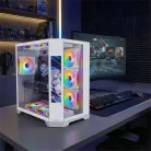 Rampage Számítógépház - NOVA (fehér; üveg; ATX; 9,17" TFT kijelző, 7x120mm RGB, 1xUSB3.0 + 1xUSB2.0)